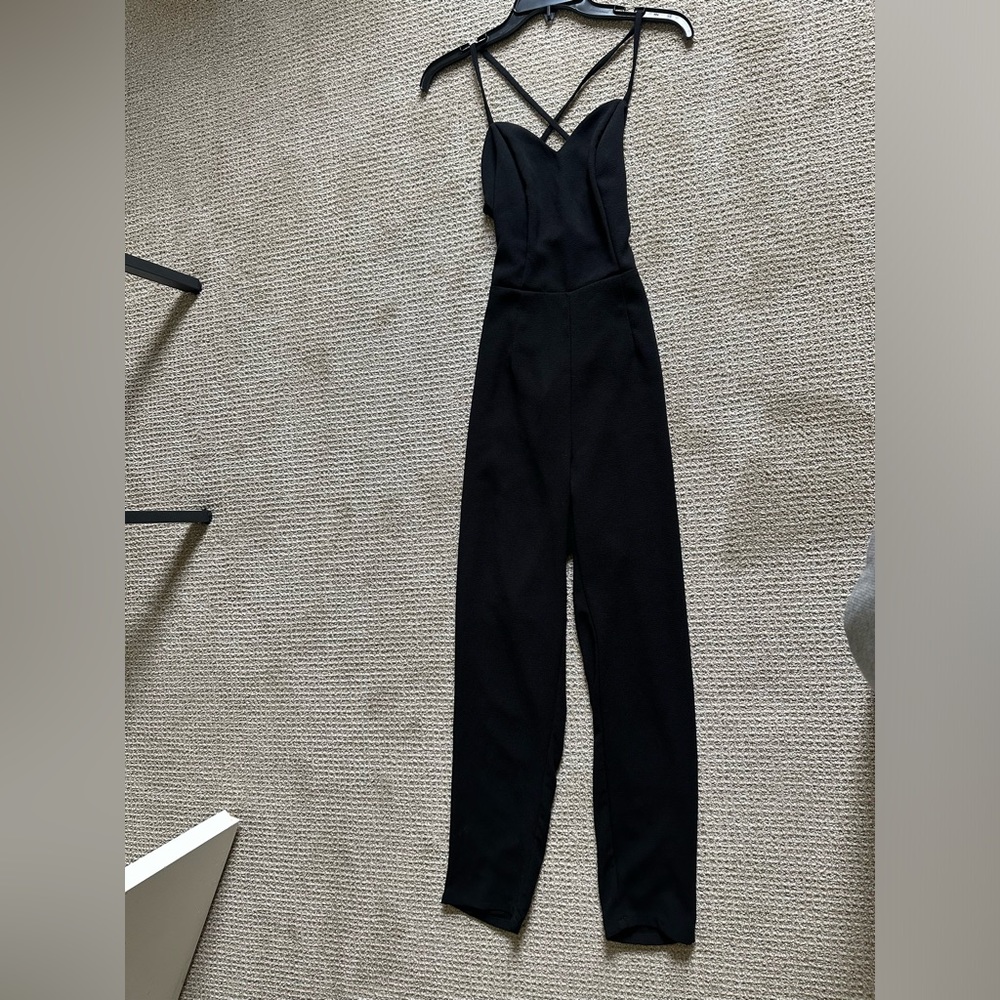 Black jumpsuit with open back